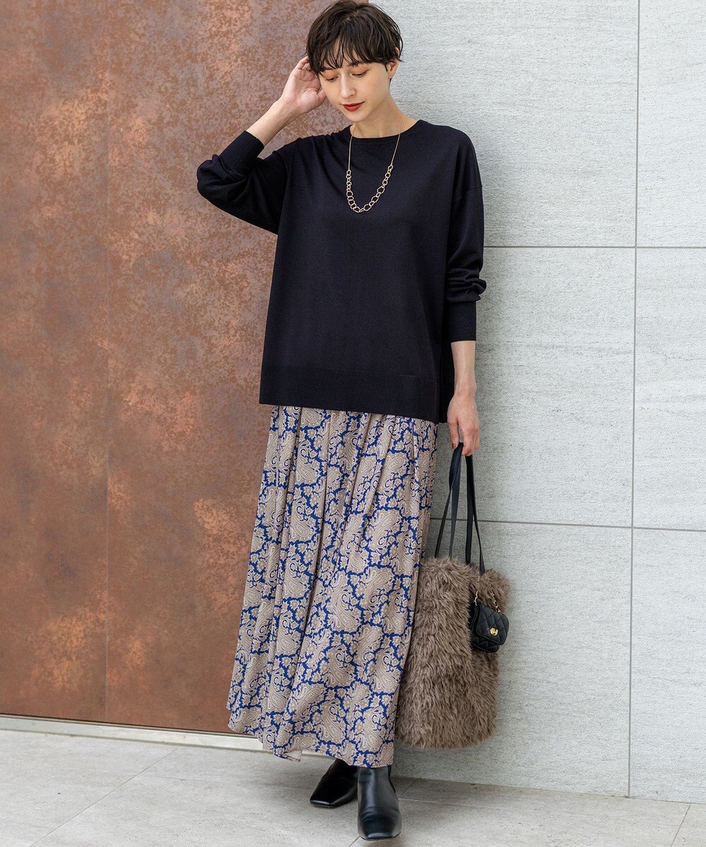 23区 L 【洗える】オータムシャイニー リラクシー ニット 