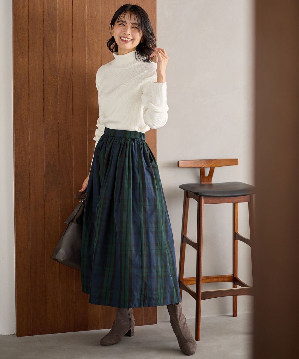 ANY 【洗濯機可】ウォームニットリブタートルネック 