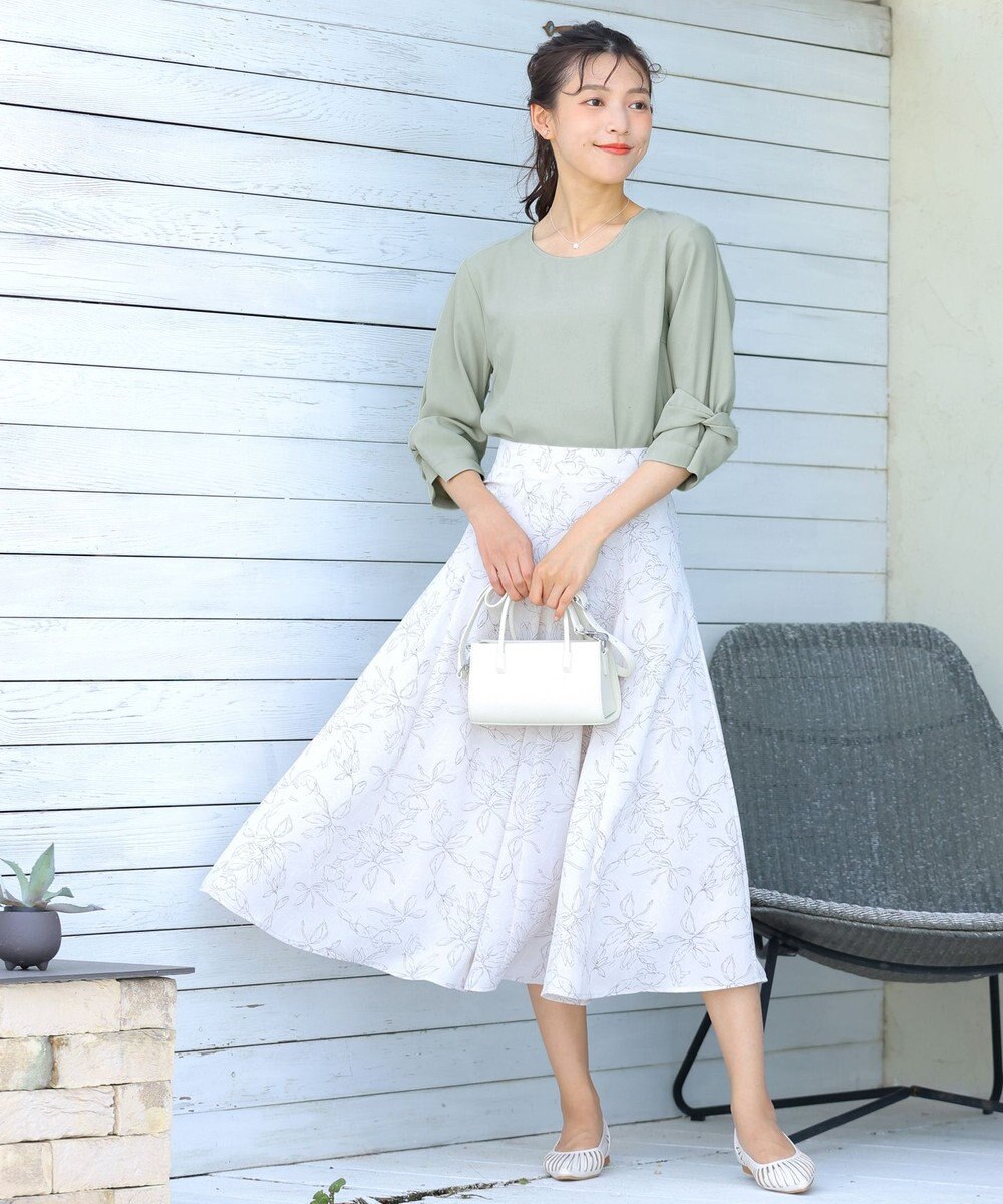 Tiaclasse 【洗える】ねじりリボン袖ブラウス 