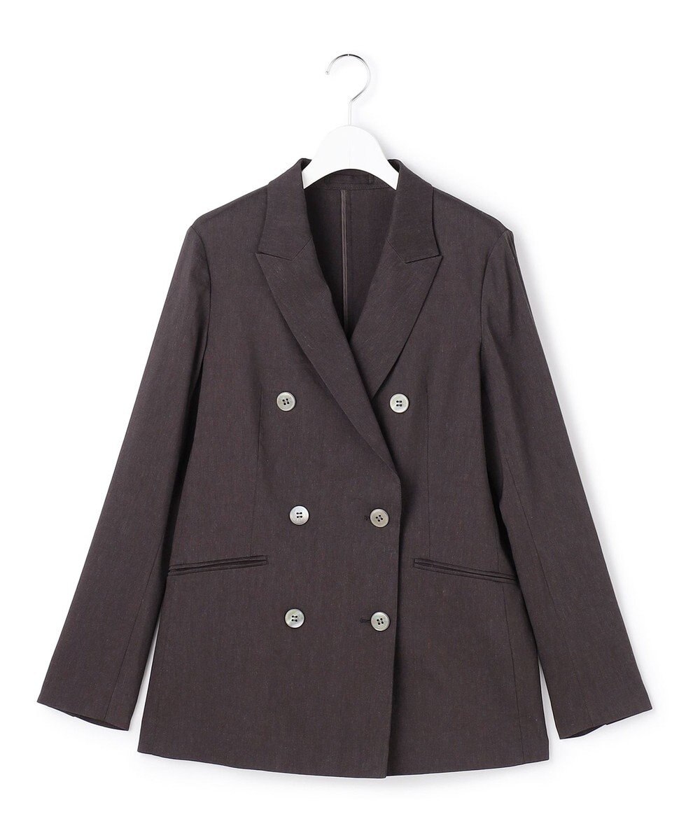23区 【先行予約】リネンレーヨンストレッチ ダブルジャケット 