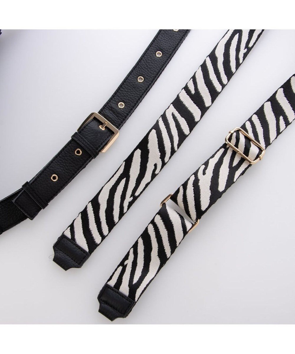 UNBILLION ペルケ perche / 牛革×ナイロンチェンジベルトキーチャームショルダー 