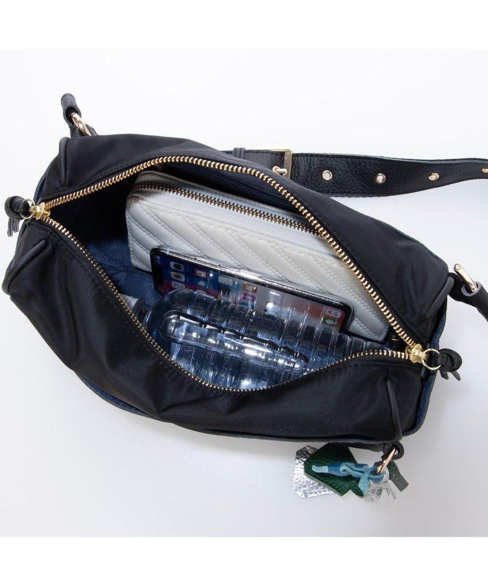 UNBILLION ペルケ perche / 牛革×ナイロンチェンジベルトキーチャームショルダー 