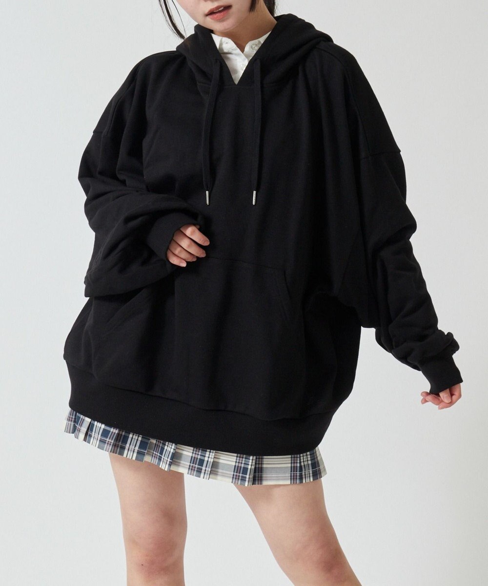 WEGO 【SCHOOLITEM】ルーズフィットプルパーカー 
