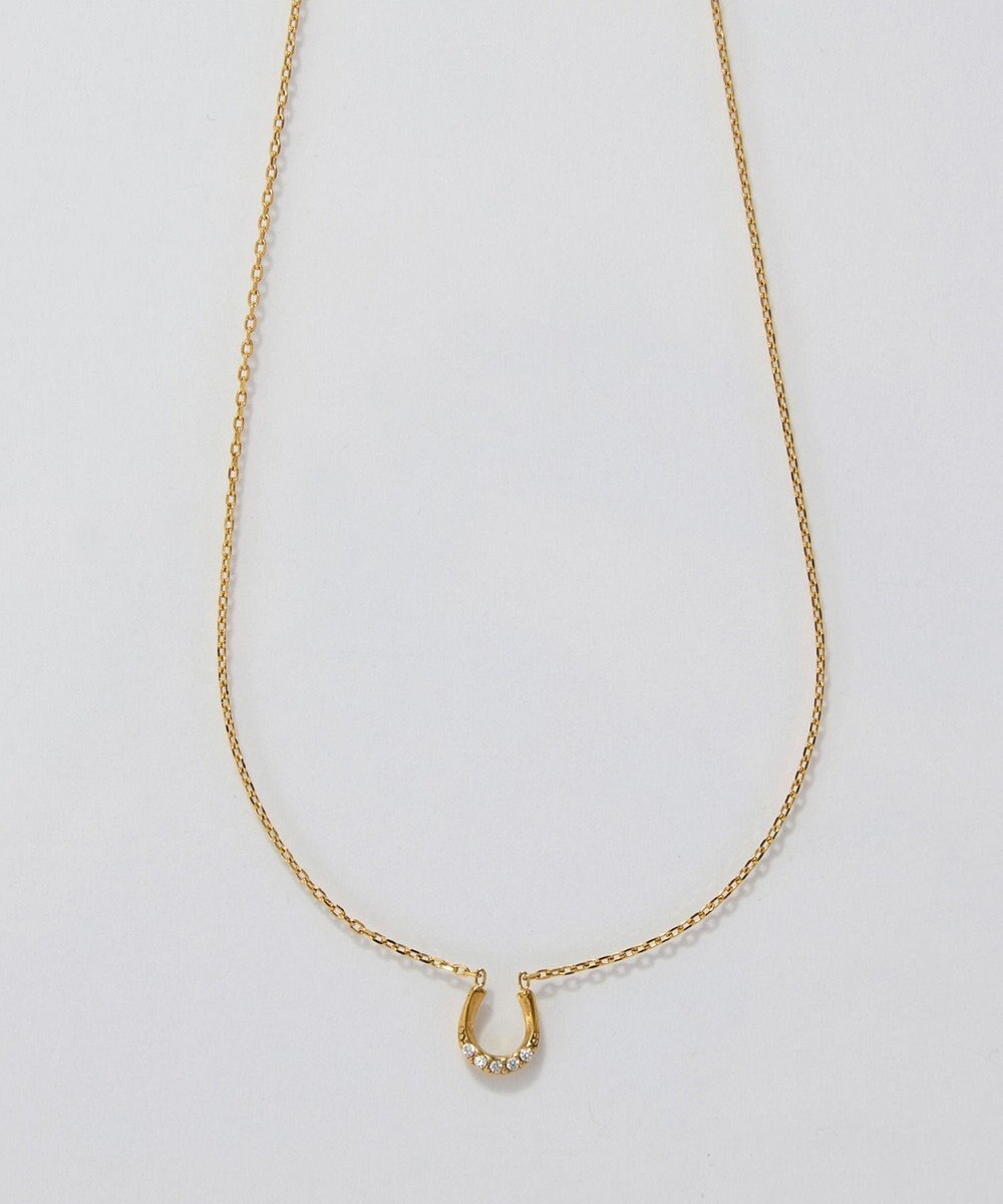 Phoebe <オンワード限定セット>【金属アレルギー対応】リッチラインフォースシューネックレス×ワンタッチビジューフープミニピアス/サージカルステンレス 