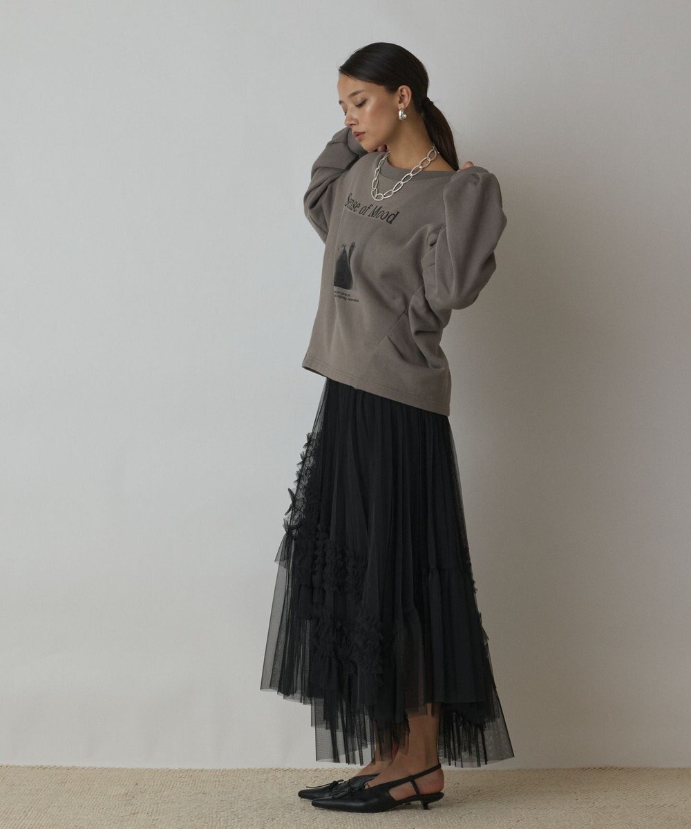 GRACE CONTINENTAL Catphoto裏毛トップ 