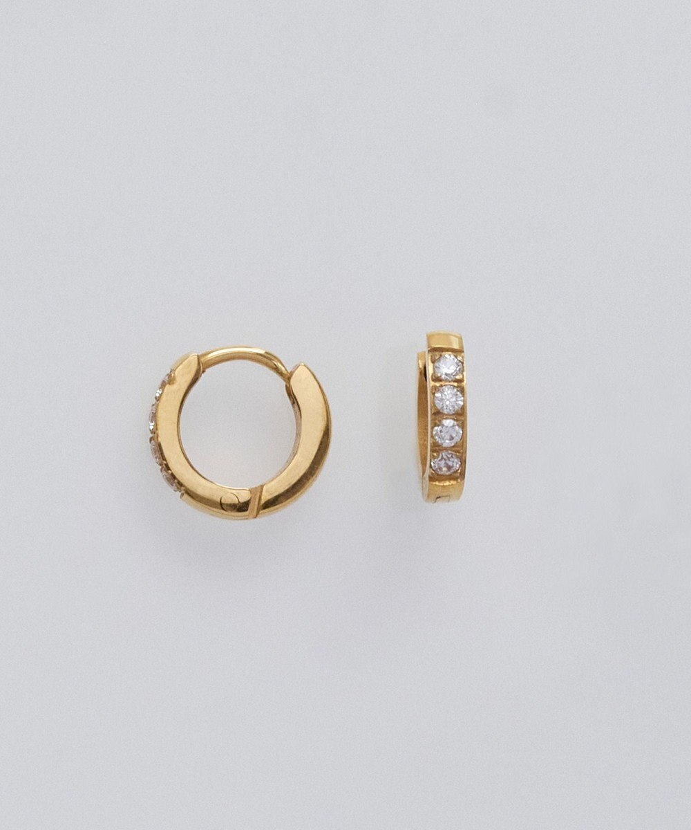 Phoebe <オンワード限定セット>【金属アレルギー対応】リッチラインフォースシューネックレス×ワンタッチビジューフープミニピアス/サージカルステンレス 