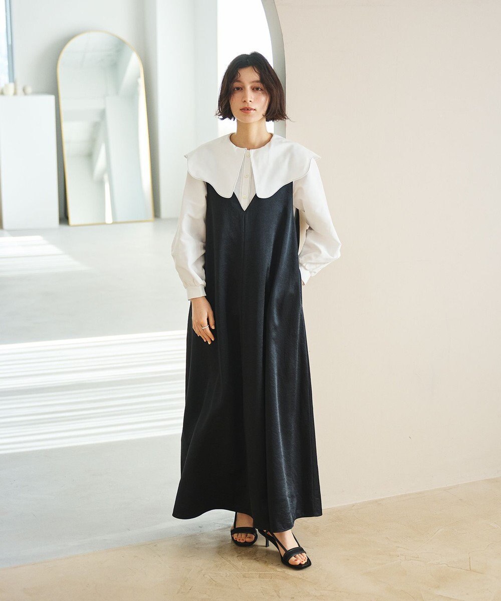 #Newans 【洗濯機可能/シワになりにくい】〈小柄さんにお勧め〉ウェービーカラーブラウス 