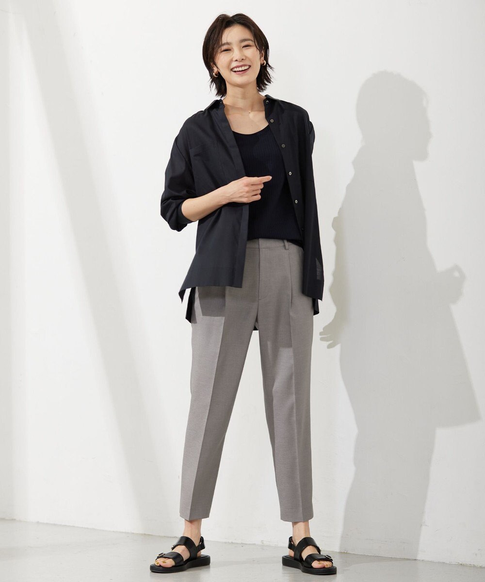 J.PRESS LADIES 【セットアップ対応・洗える・UVケア・速乾】 OXIJEWELストレッチ テーパード パンツ 