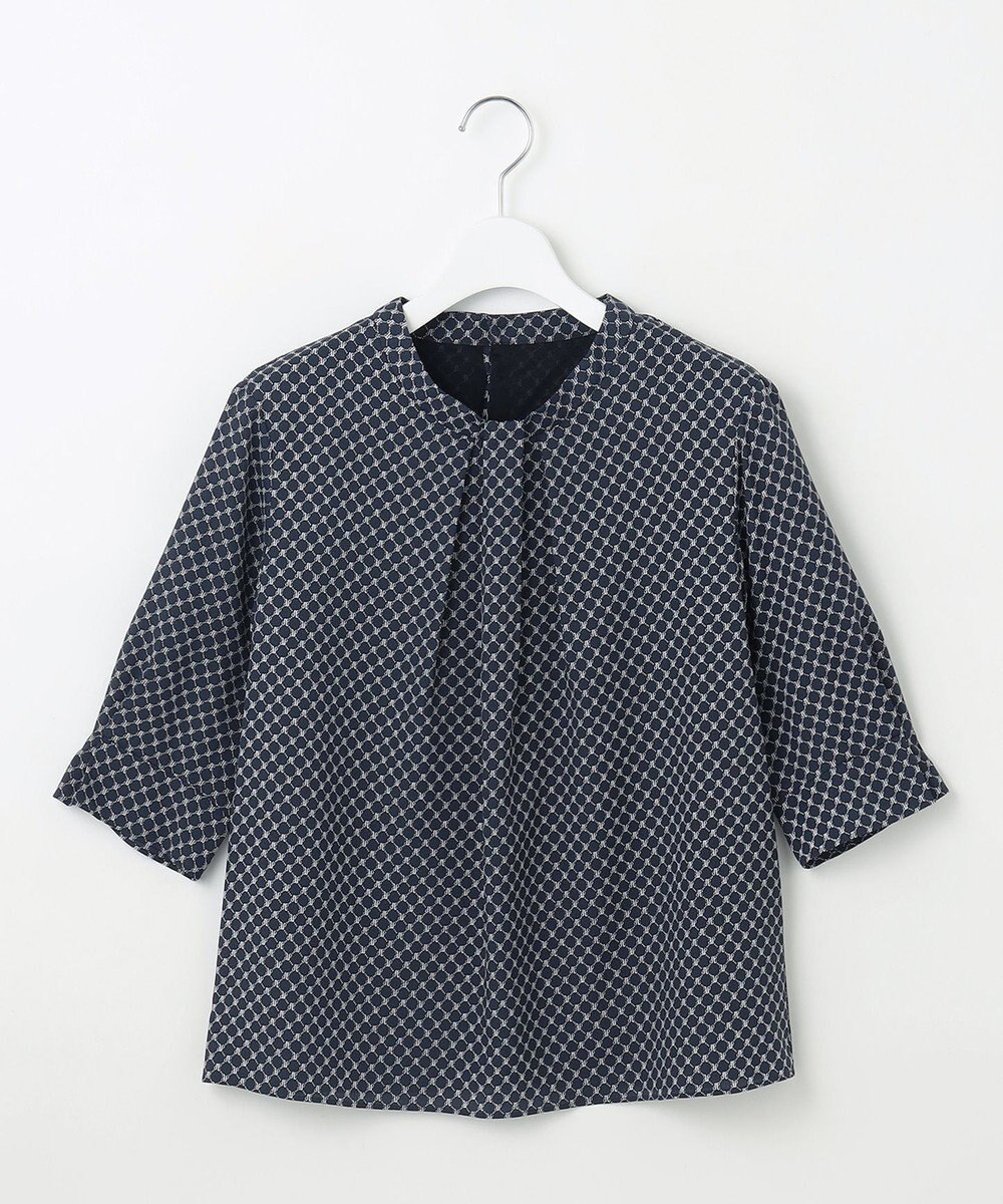 J.PRESS LADIES L モノグラムプリント ボウタイ風 カットソー 