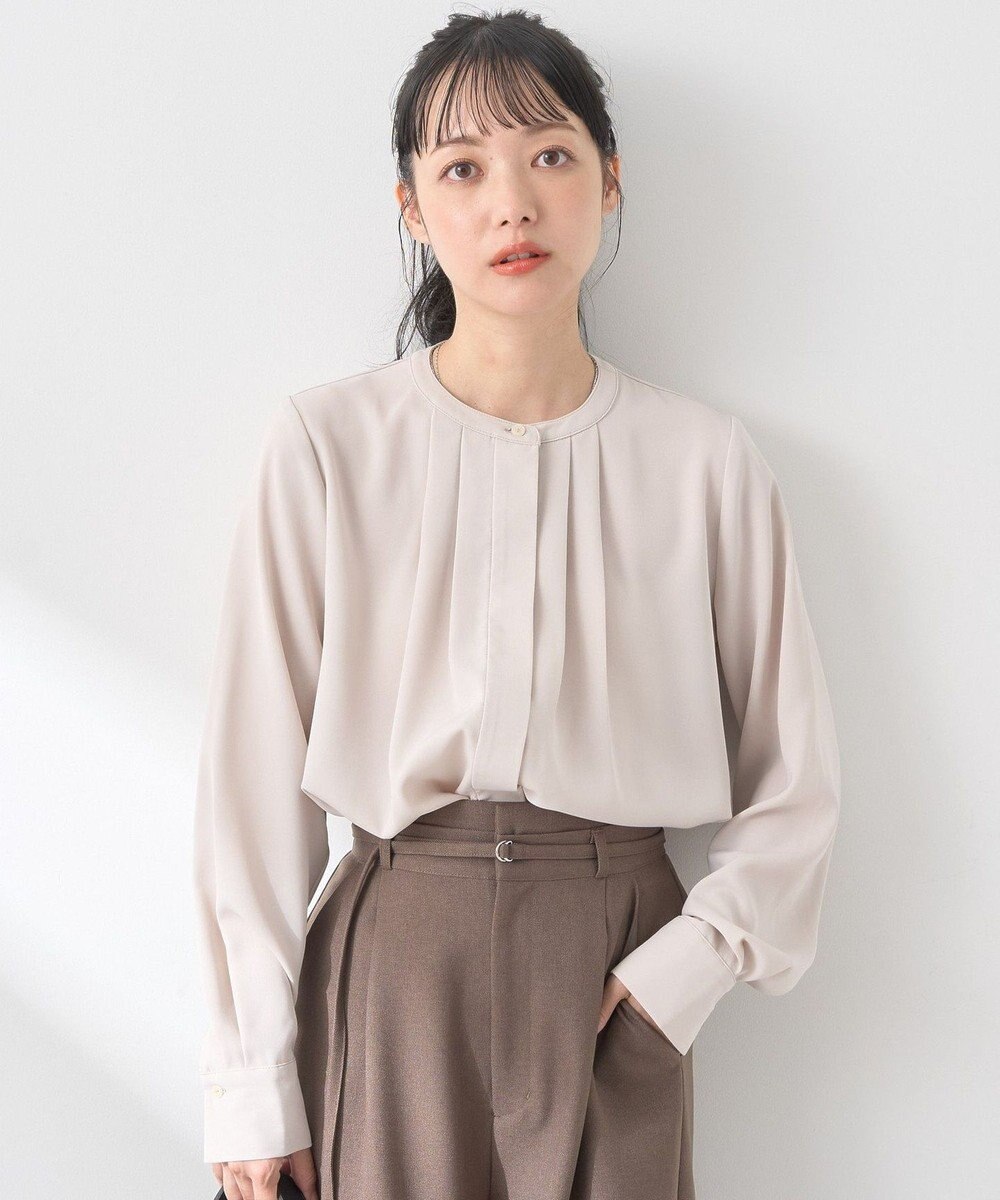 earth music&ecology フロントタックブラウス Beige