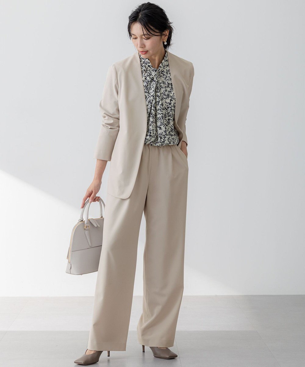 23区 S 【洗える】シャドーリーフ プリント ブラウス 