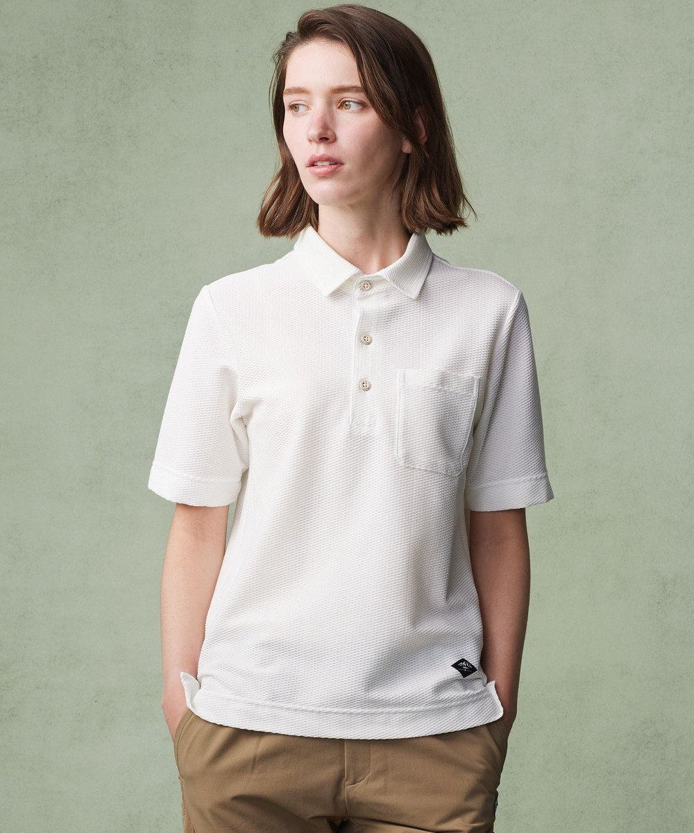 JOSEPH ABBOUD MOUNTAIN 【MADE IN JAPAN/吸水速乾】ダイヤモンドワッフル アウトドア ポロシャツ 