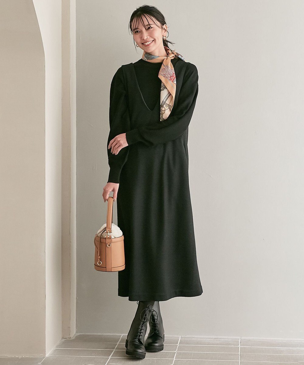 23区 ウールブレンド バック パール ニット 