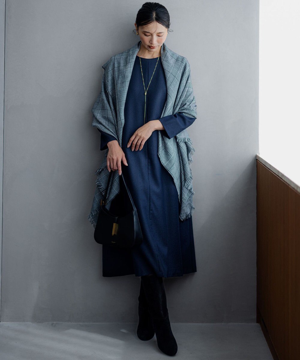 23区 L ウールジョーゼット Aライン ワンピース 