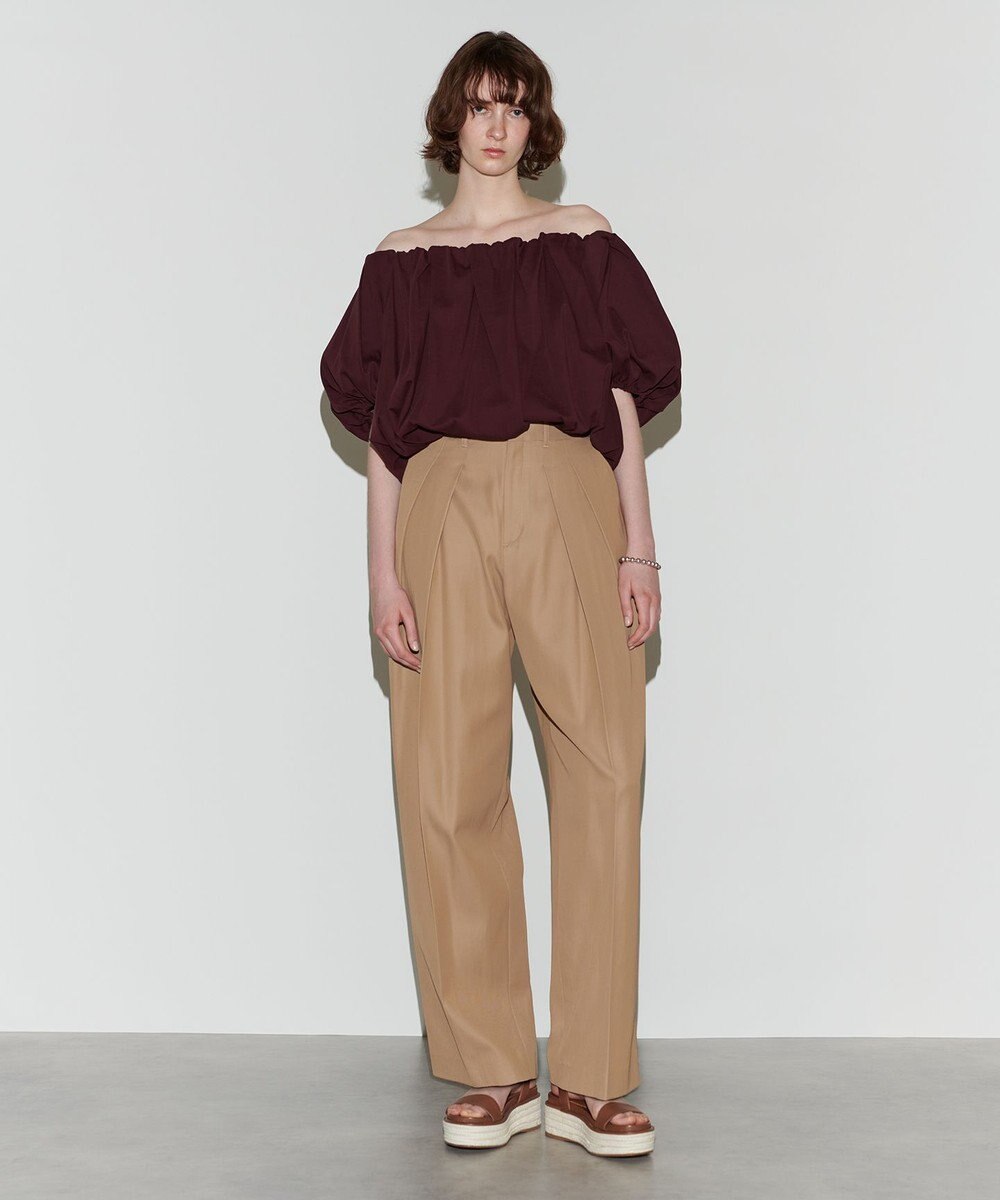 NAVE 【Nave　洗える】バルキーツイル   タックパンツ 