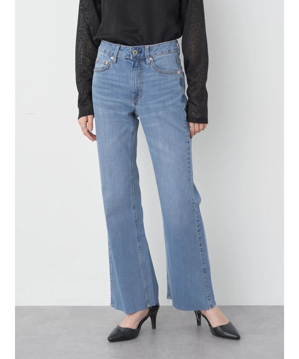 earth music&ecology セルフカットフレアデニムパンツ 