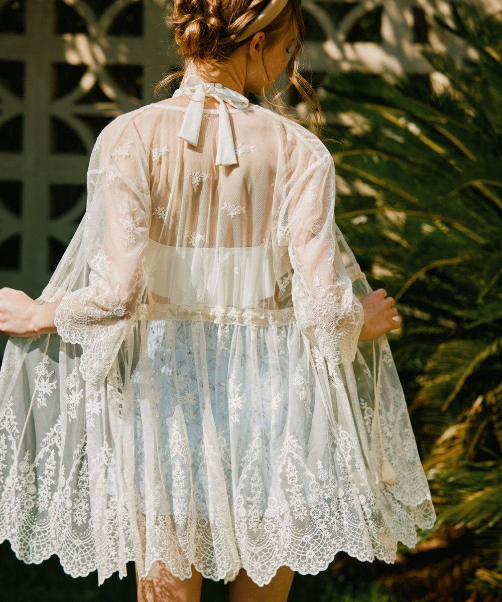 San-ai Resort（三愛水着楽園） パネルレース羽織り　F　【San-ai Resort（サンアイリゾート）】 