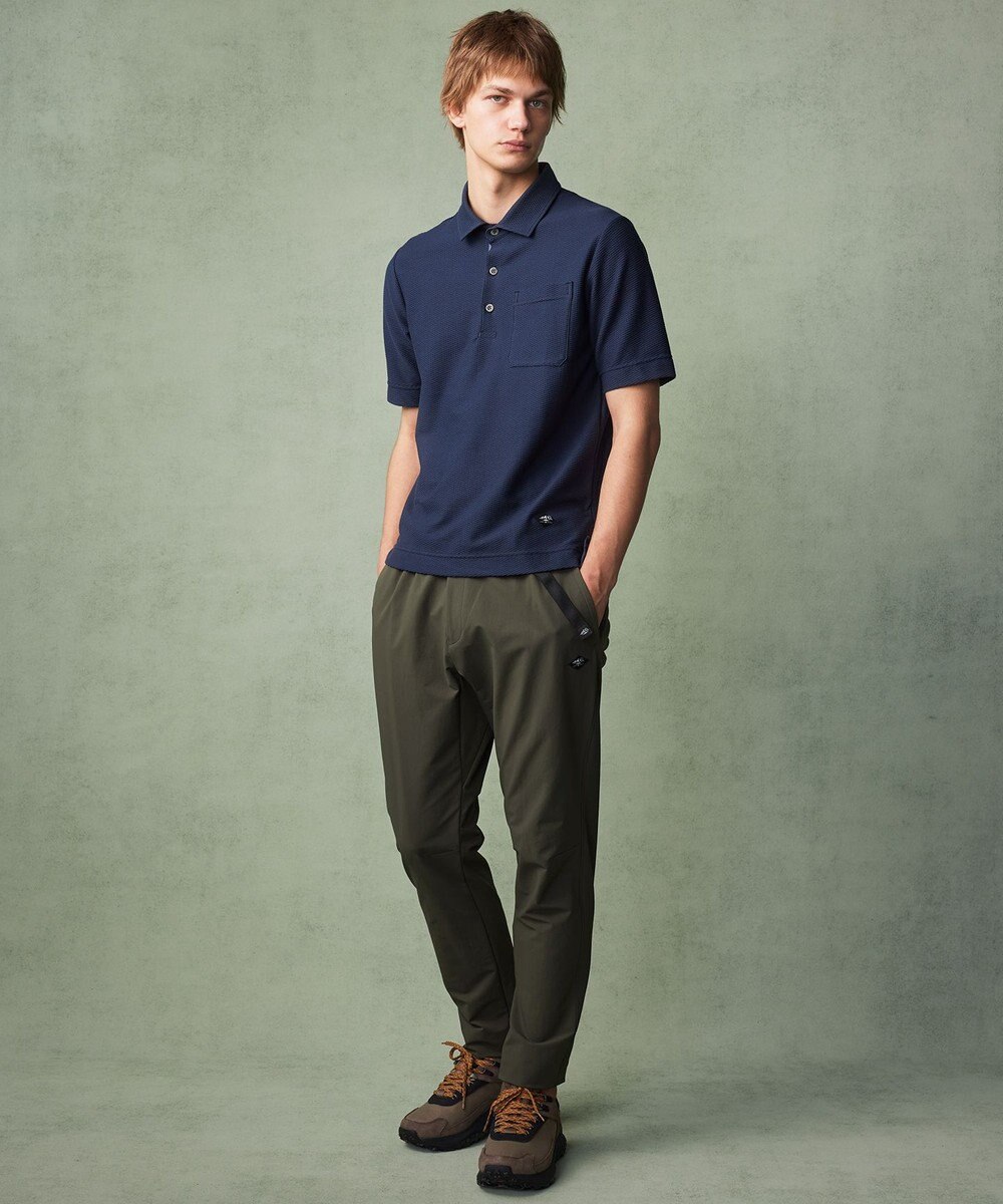 JOSEPH ABBOUD MOUNTAIN 【MADE IN JAPAN/吸水速乾】ダイヤモンドワッフル アウトドア ポロシャツ 