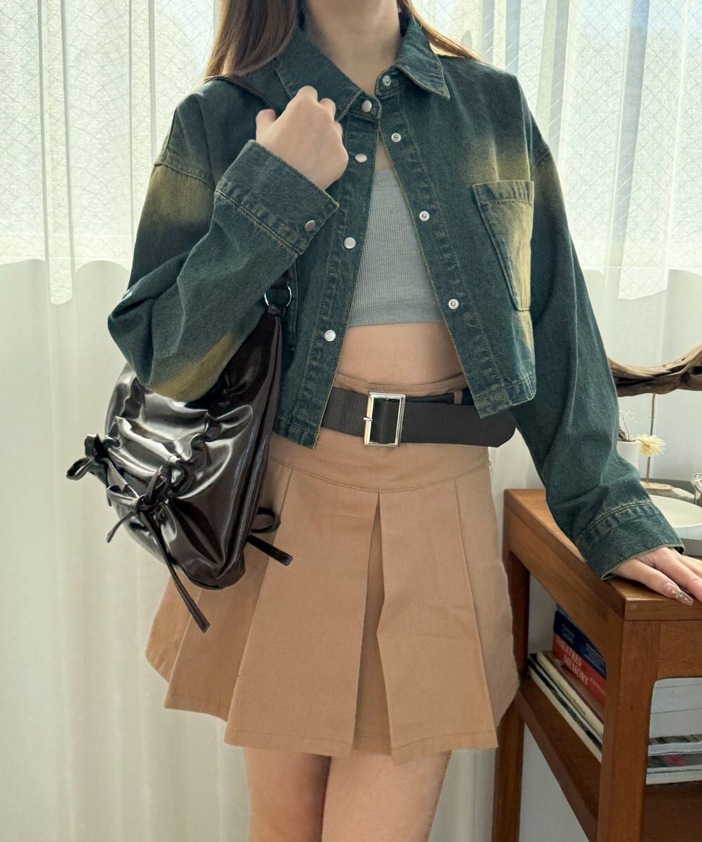 WEGO ギャザーリボンハーフムーンバッグ 