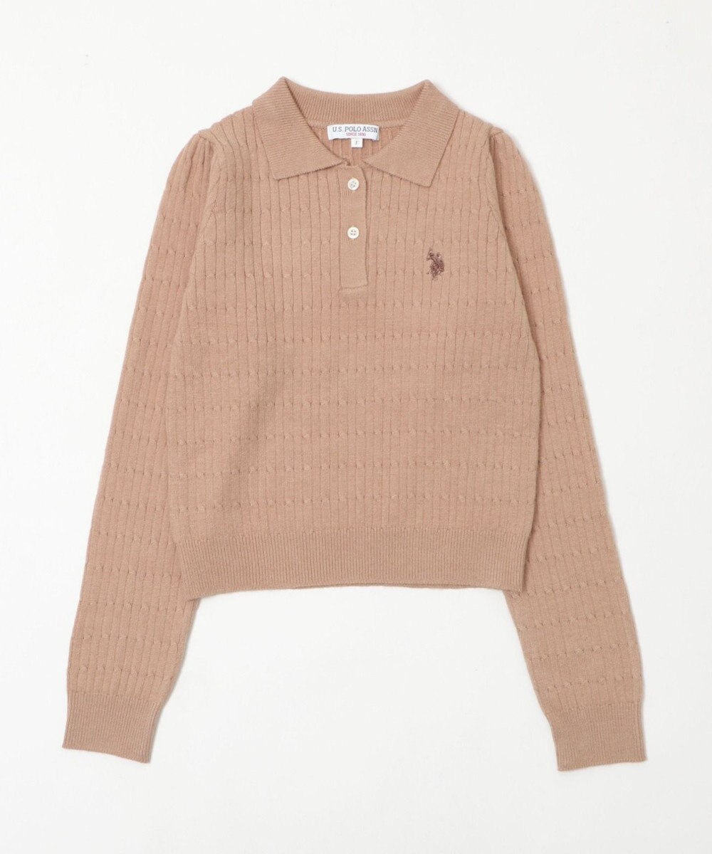 WEGO 【WEB限定/25年秋冬新作】別注USPOLOケーブルニットポロ 