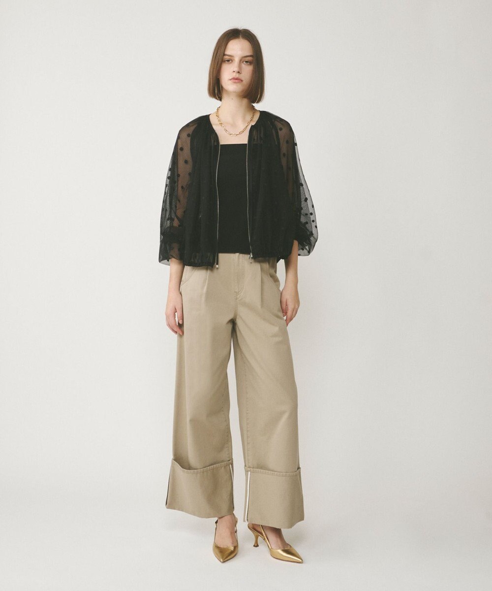 GRACE CONTINENTAL チュールノーカラーブルゾン 