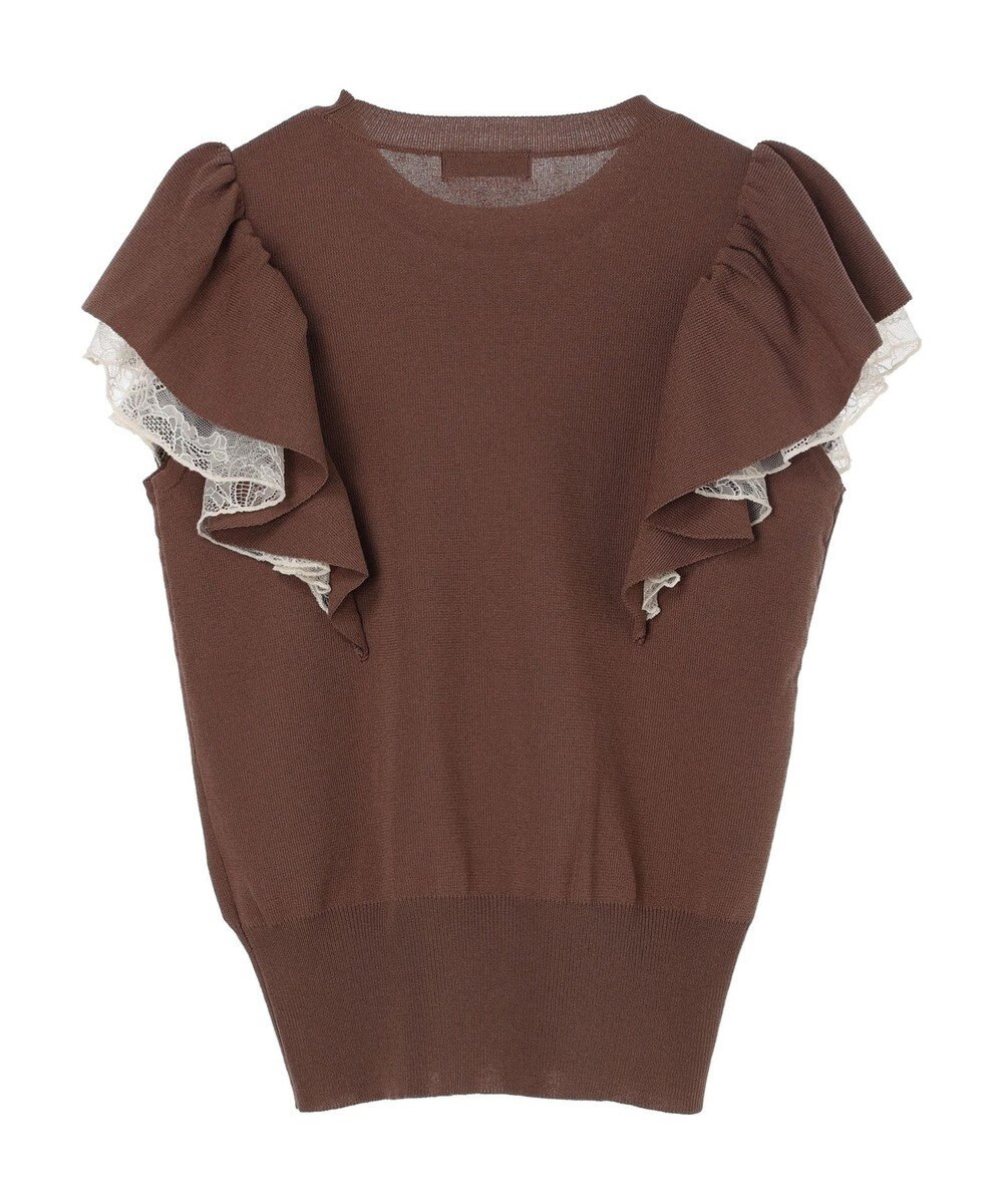 earth music&ecology レースドッキングフリルニットプルオーバー 