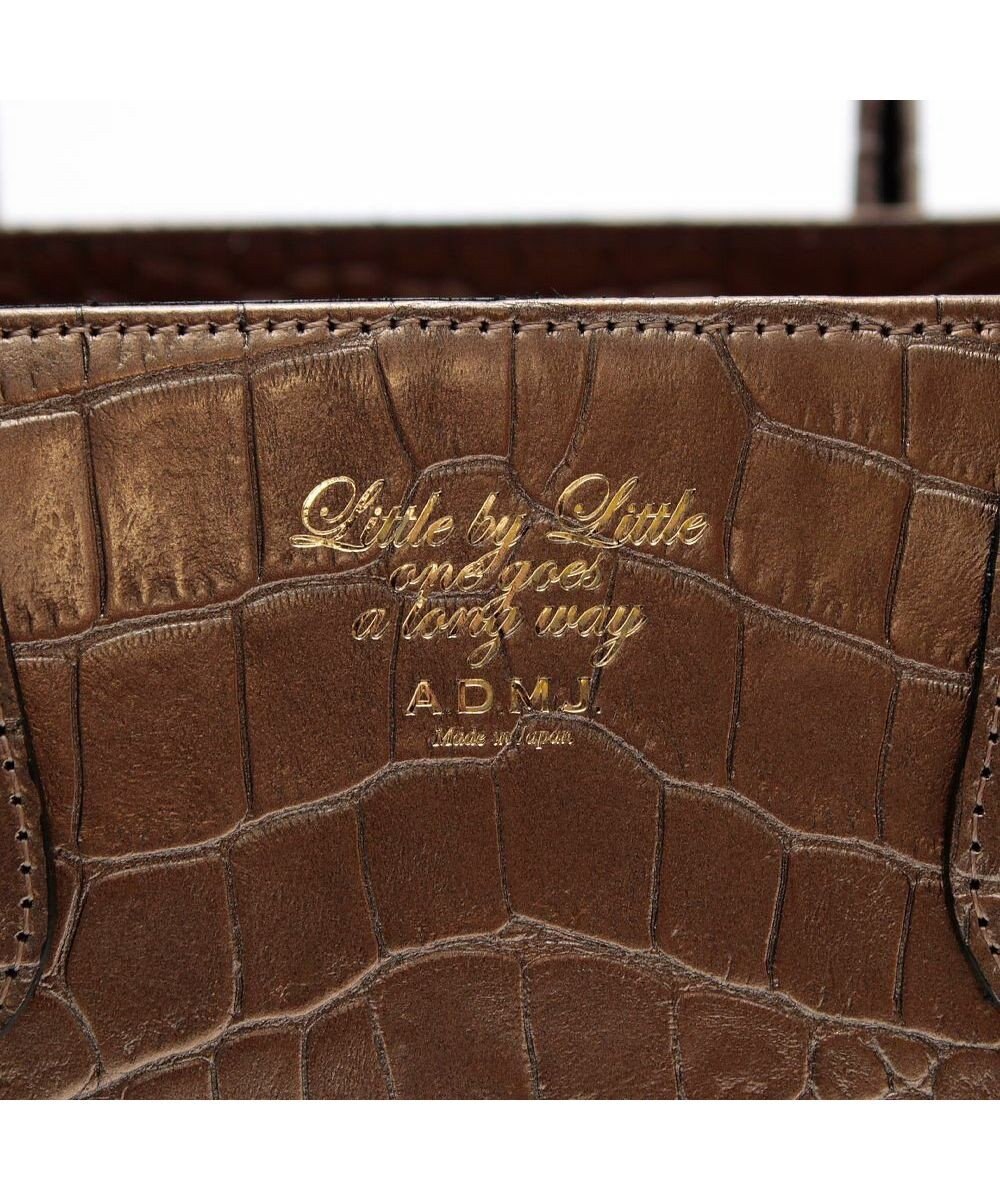 A.D.M.J. 【牛革】クロコダイル型押しトート32cm(Dカン付) 