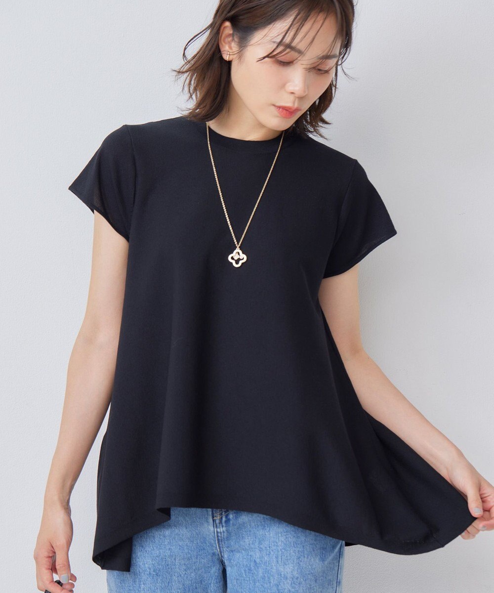 組曲 L 【WEB限定カラーあり】バックフレアニットTシャツ 