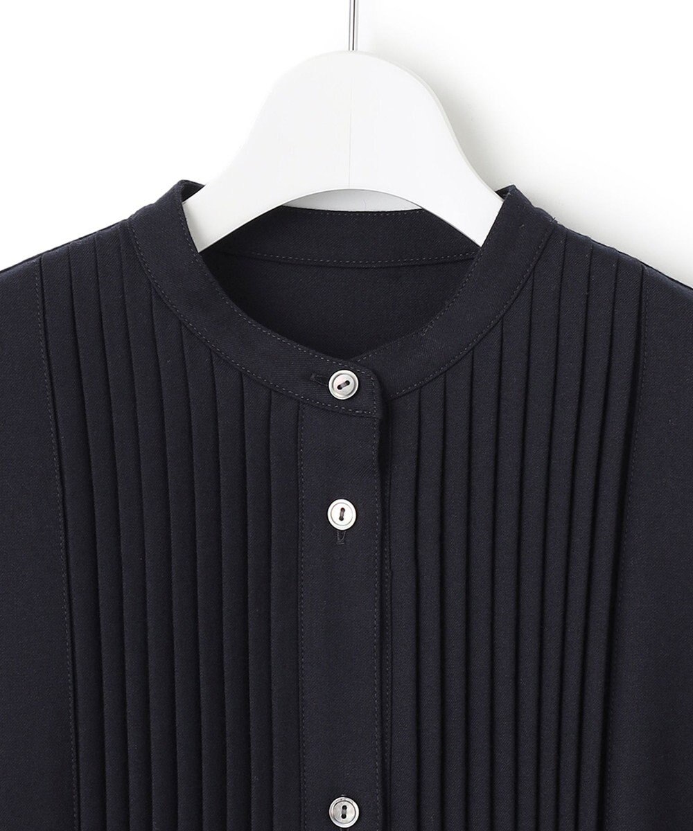 23区 L 【CLASSY.コラボ/洗える】ウールストレッチツイル ピンタック ワンピース 