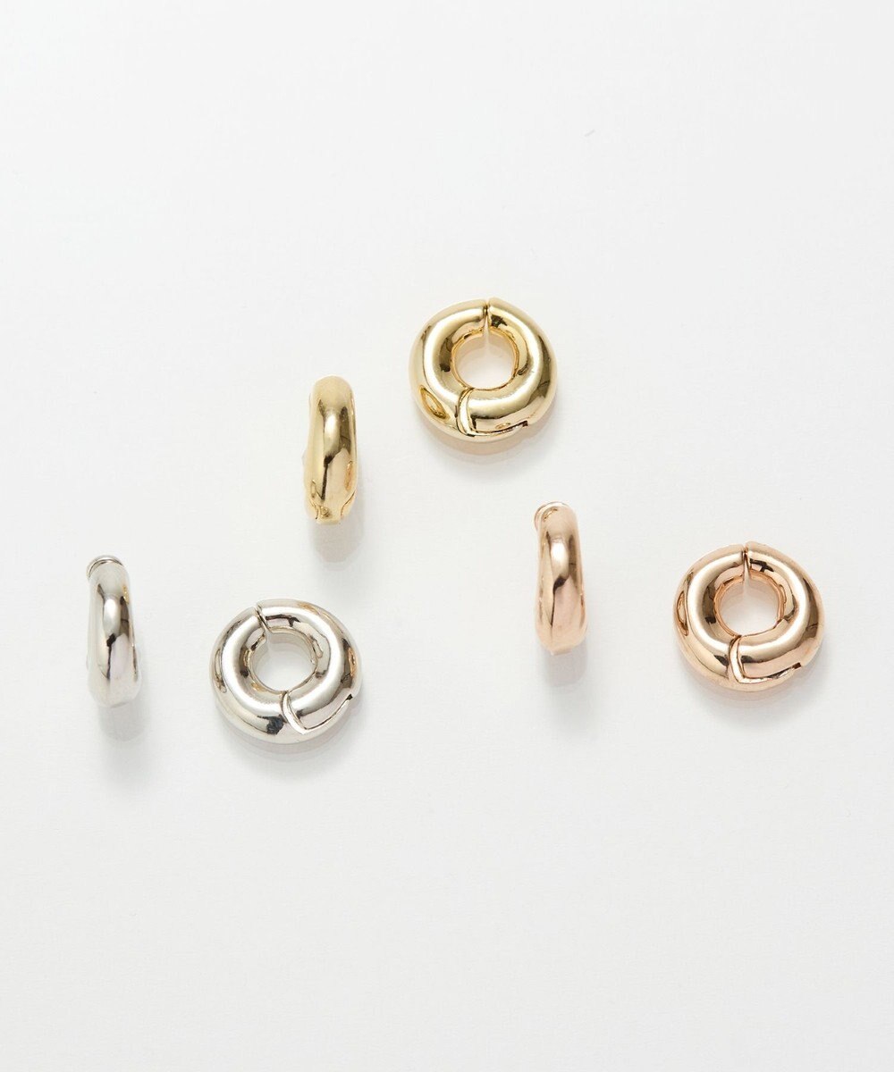 Phoebe 【金属アレルギー対応】シンプルフープスナップイヤリング　シルバー 