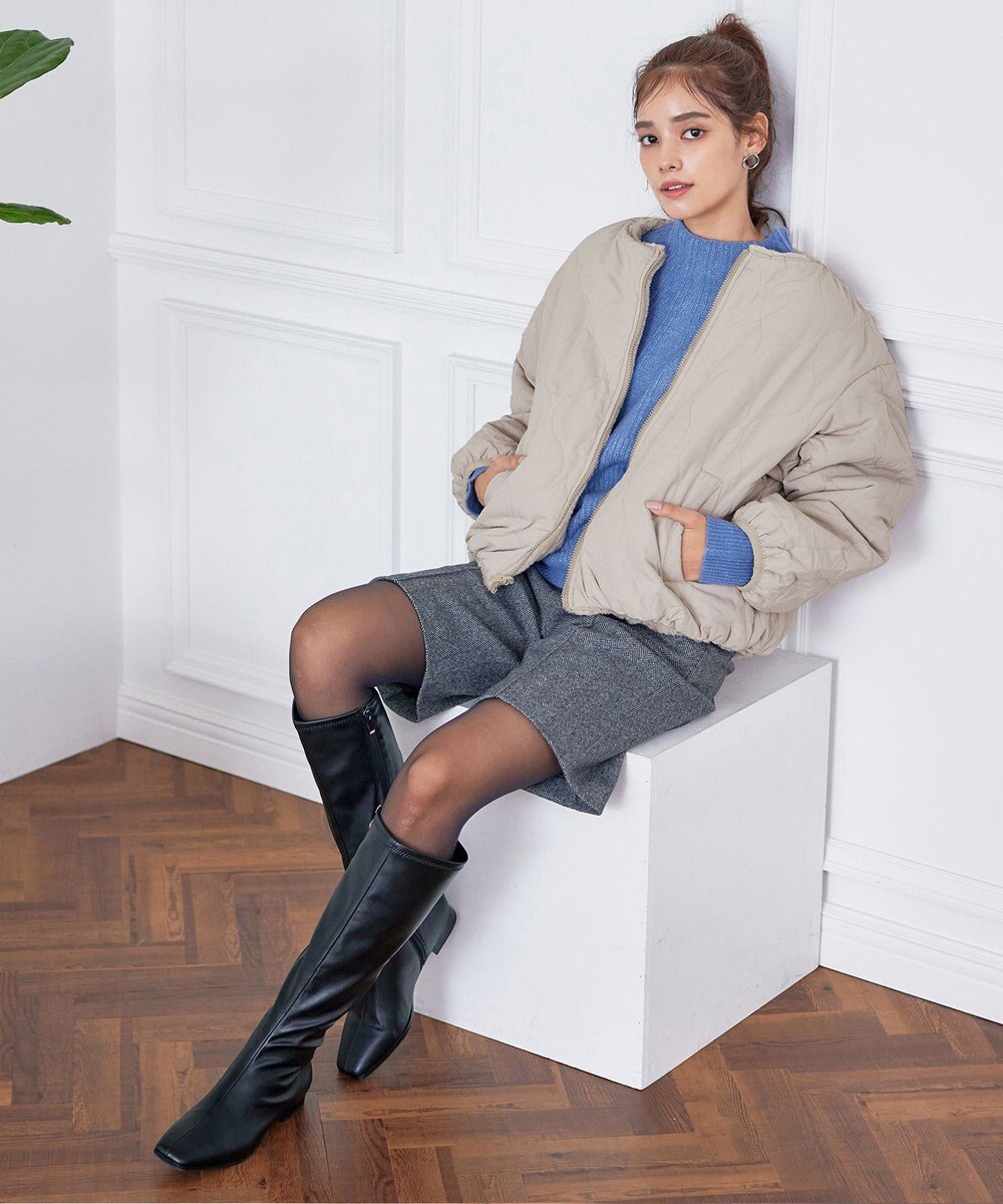 Tiaclasse 【リバーシブル】キルティングエコファー2WAYブルゾン 