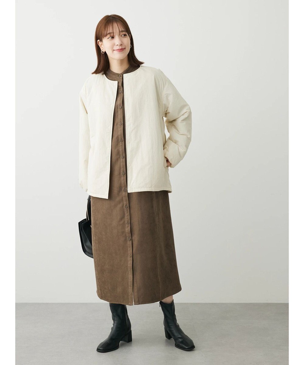 Green Parks ライト中わたノーカラーブルゾン 