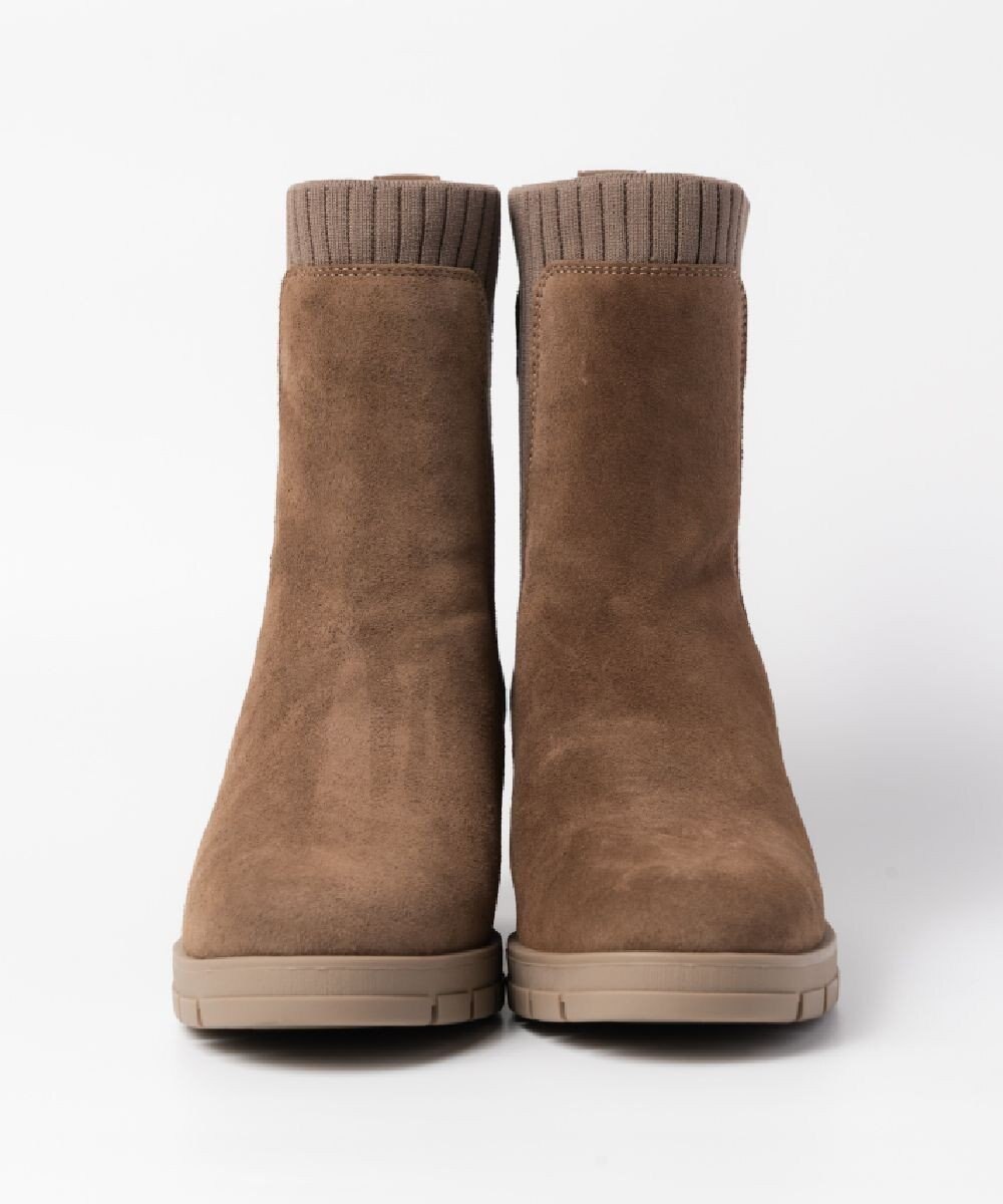 BONTRE 【UNISA/ウニサ】サイドリブニットショートブーツ 