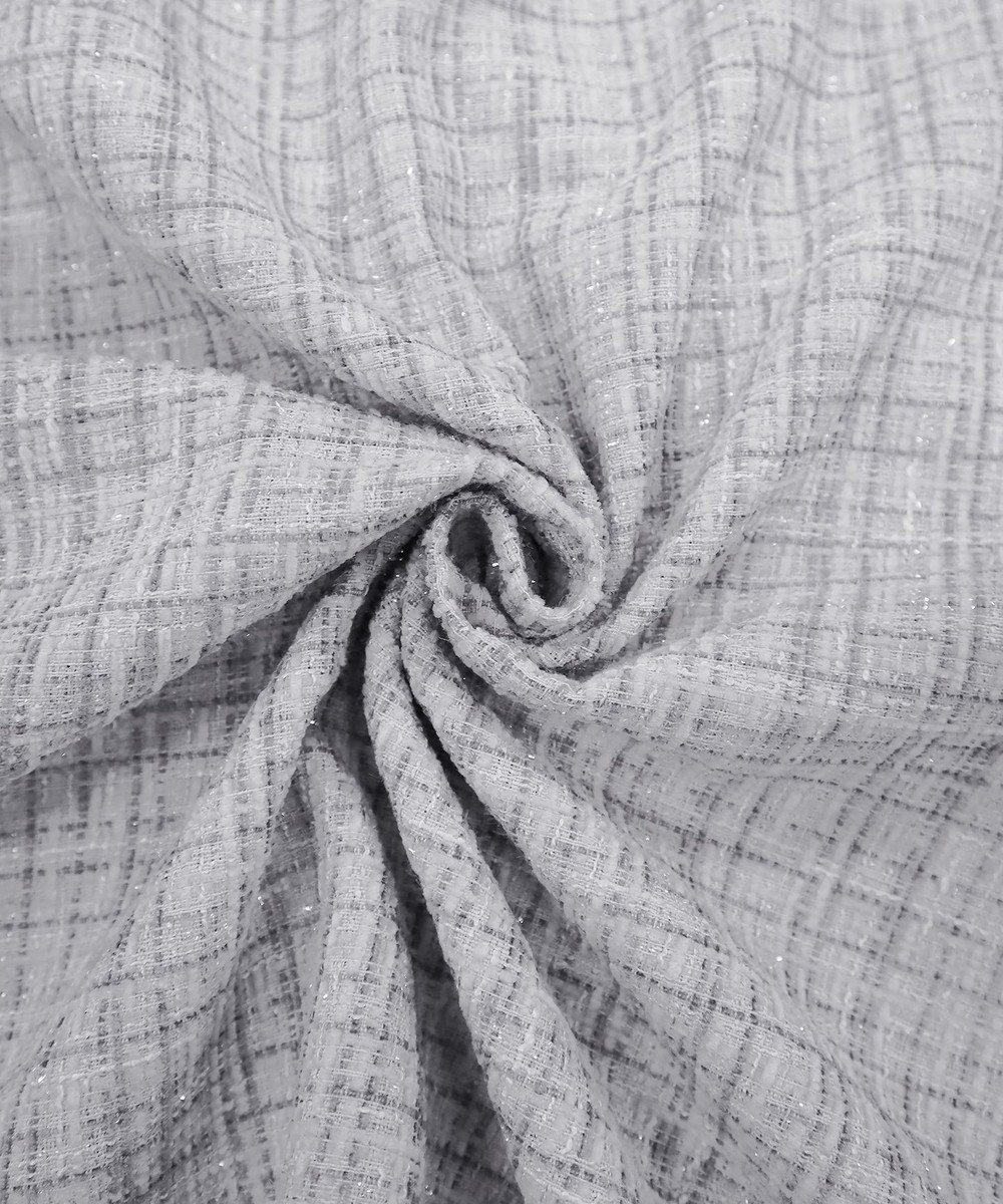 Tiaclasse 絶妙なMIXカラーのツイード素材で存在感溢れるタックワンピース 