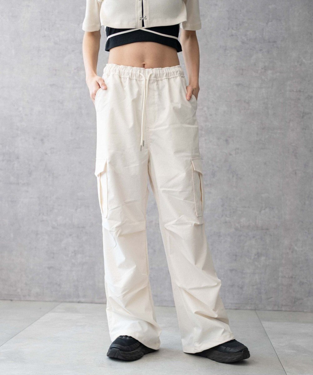 WEGO 【ウエストゴム】イージーパラシュートカーゴパンツ 