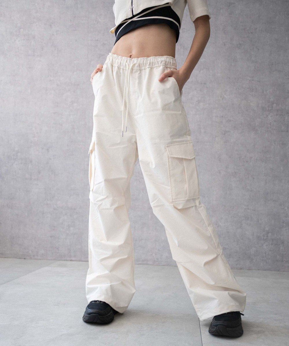 WEGO 【ウエストゴム】イージーパラシュートカーゴパンツ 
