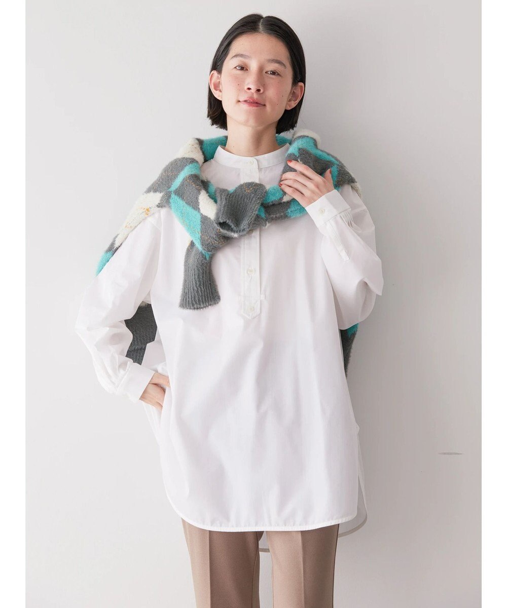 AMERICAN HOLIC イージーケアバンドカラーシャツチュニック 