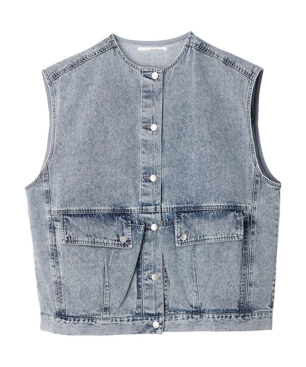 Green Parks ・ＥＬＥＮＣＡＲＥ　ＤＵＥ　ノーカラーデニムベスト 