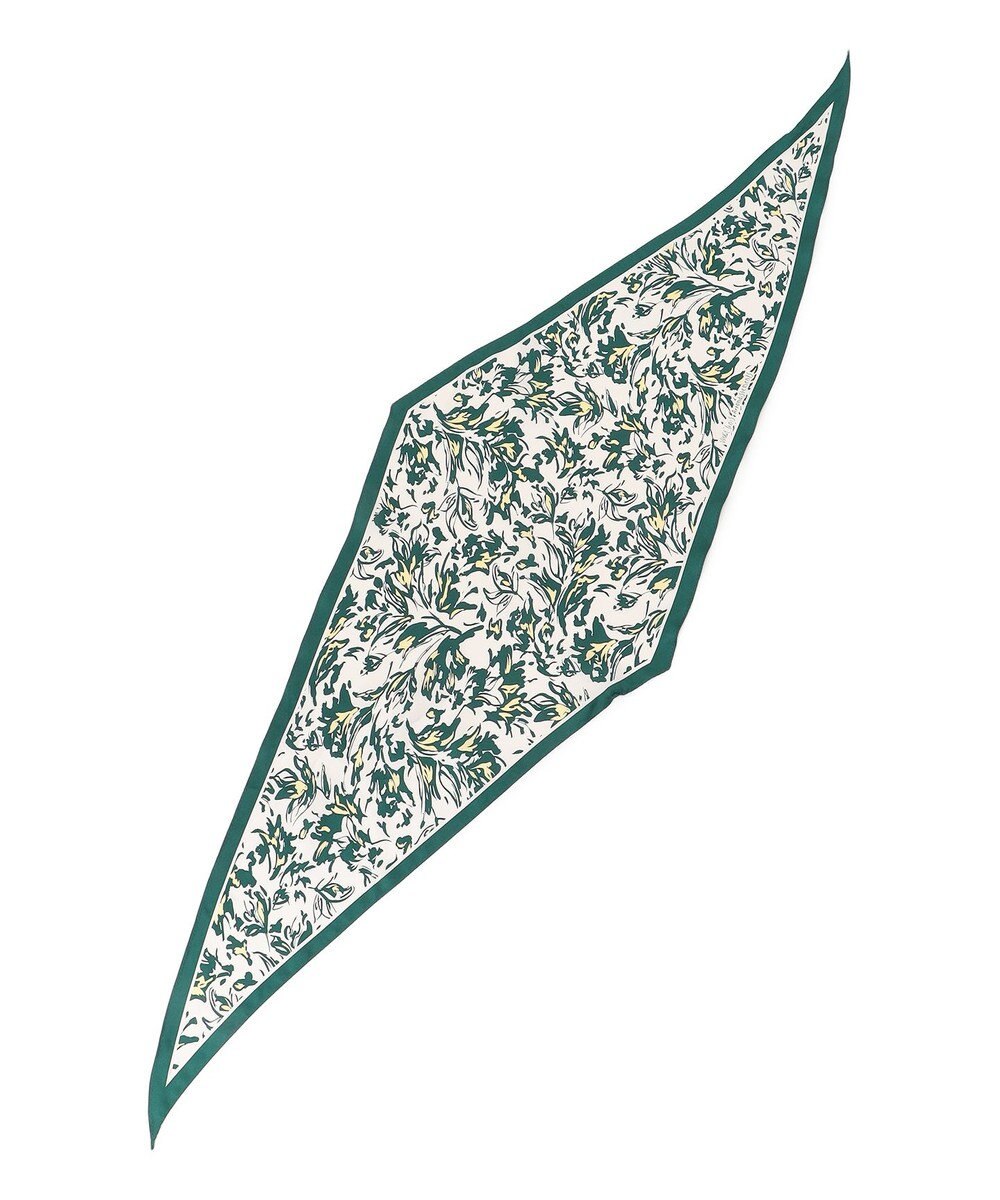 23区 ニュアンスフラワー プリント シルク スカーフ 