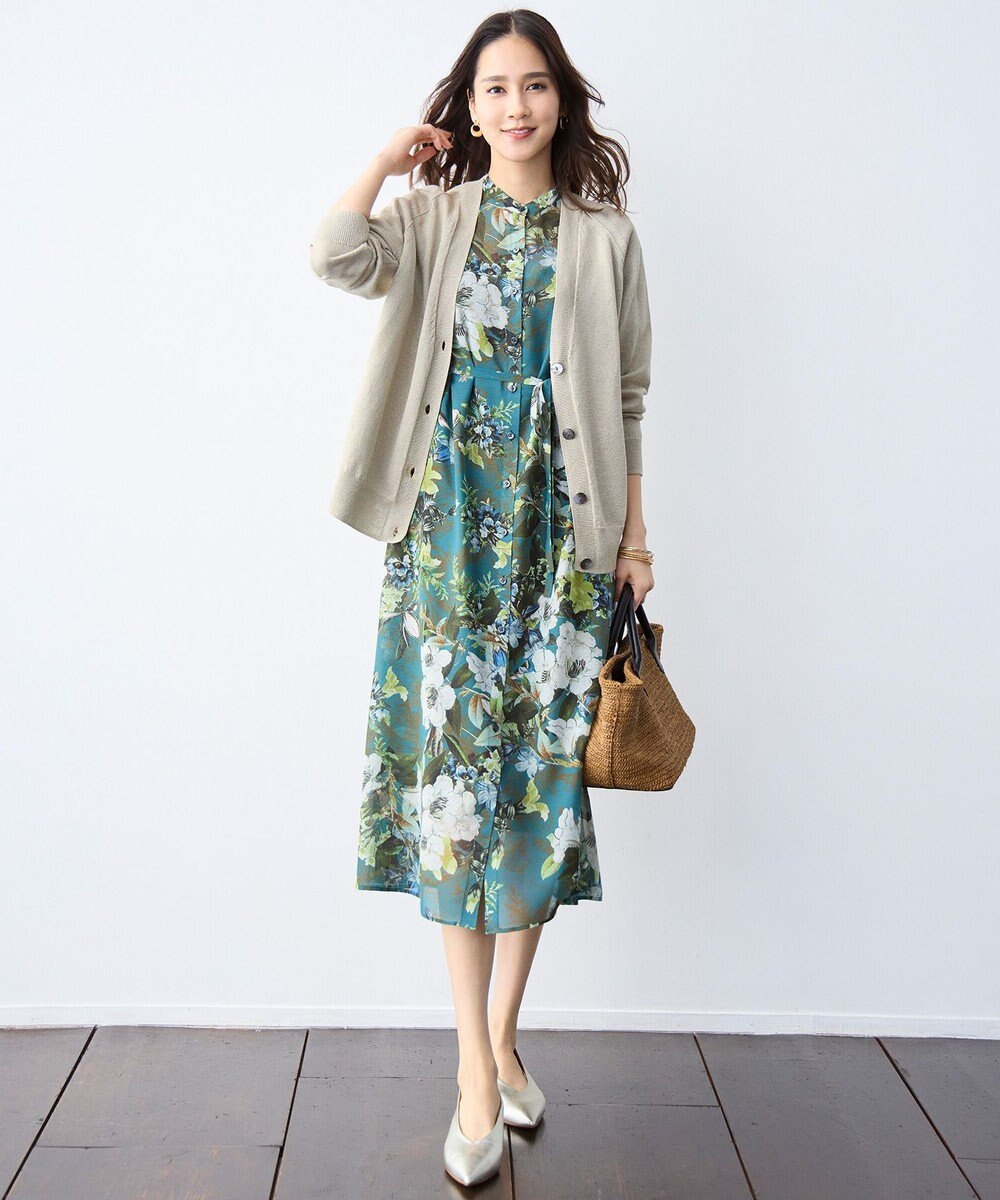 自由区 【SHIHOさん着用】ボタニカルプリント ワンピース 