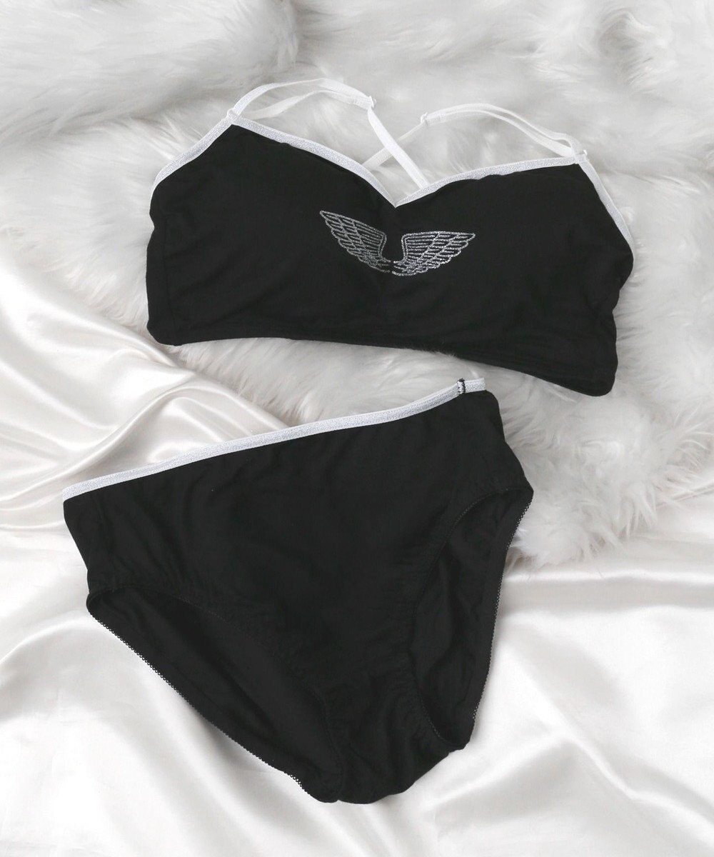 WEGO 【ブラトップ＆ショーツセット】Liliane　Ciel　フェザーラメ 