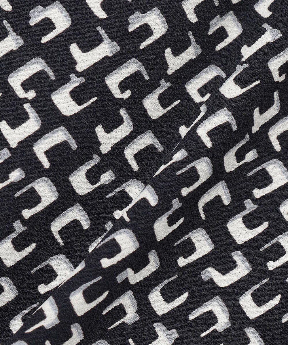 23区 L 【洗える】モダンジオメトリックプリント ワンピース 