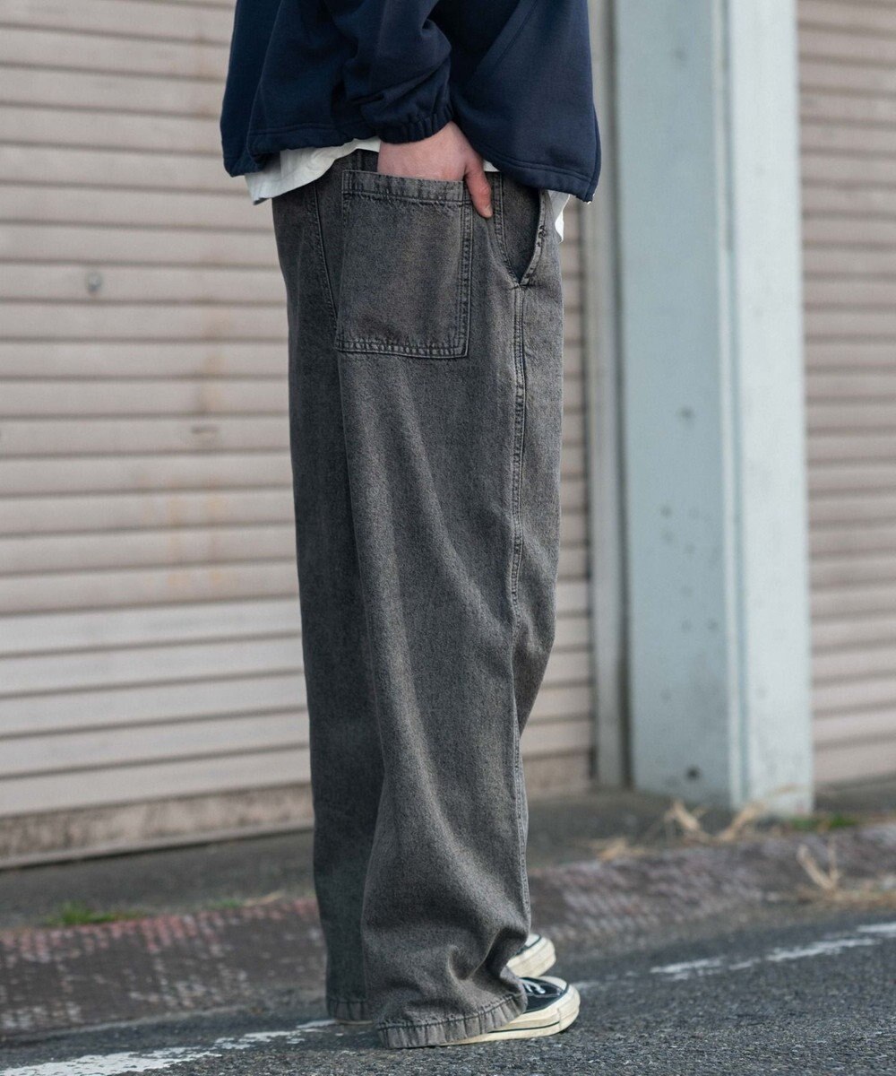 WEGO 【ユニセックス着用ITEM/ウエストゴム】ユルフィットデニムイージーパンツ 