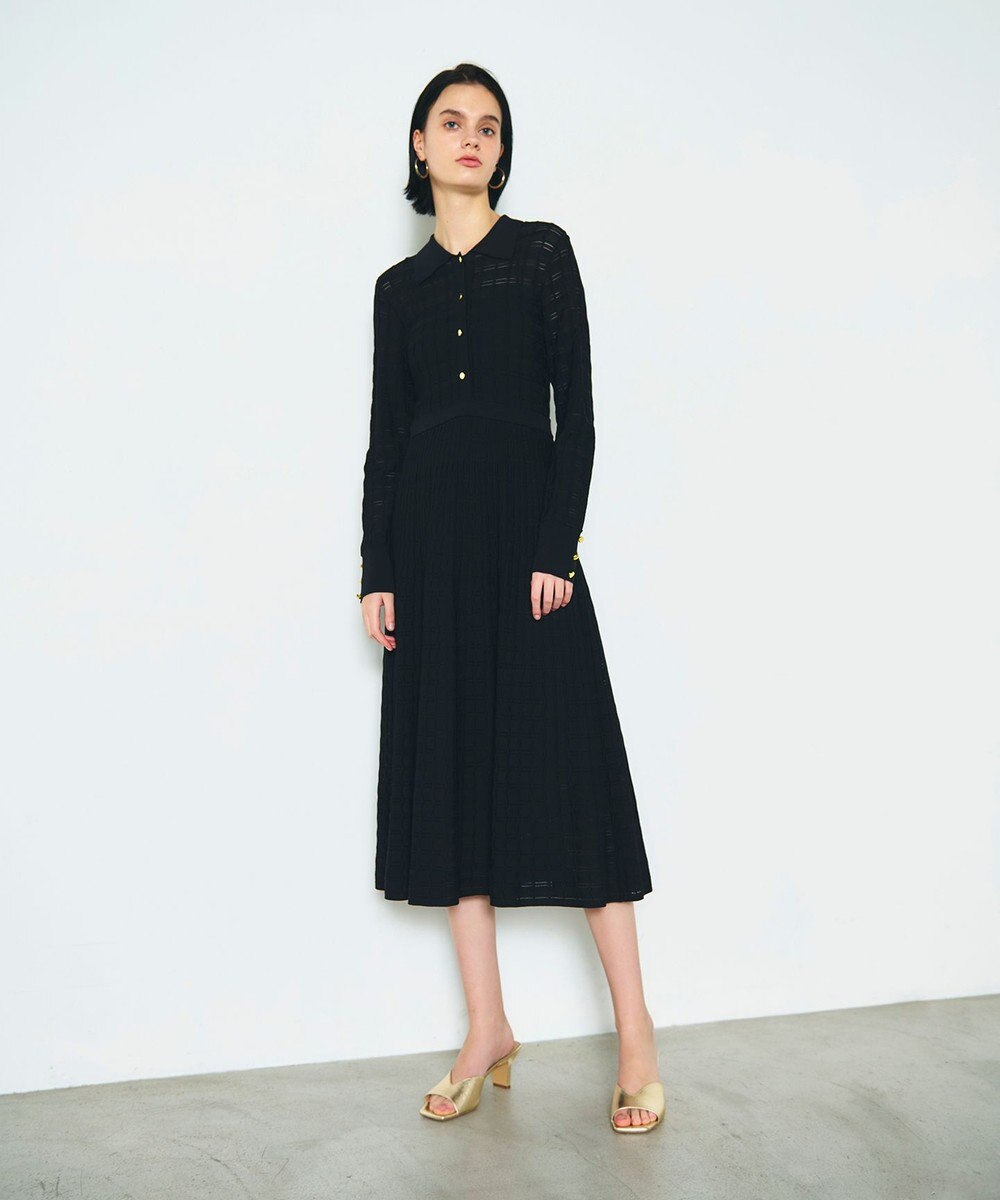 GRACE CONTINENTAL ウェーブニットワンピース 