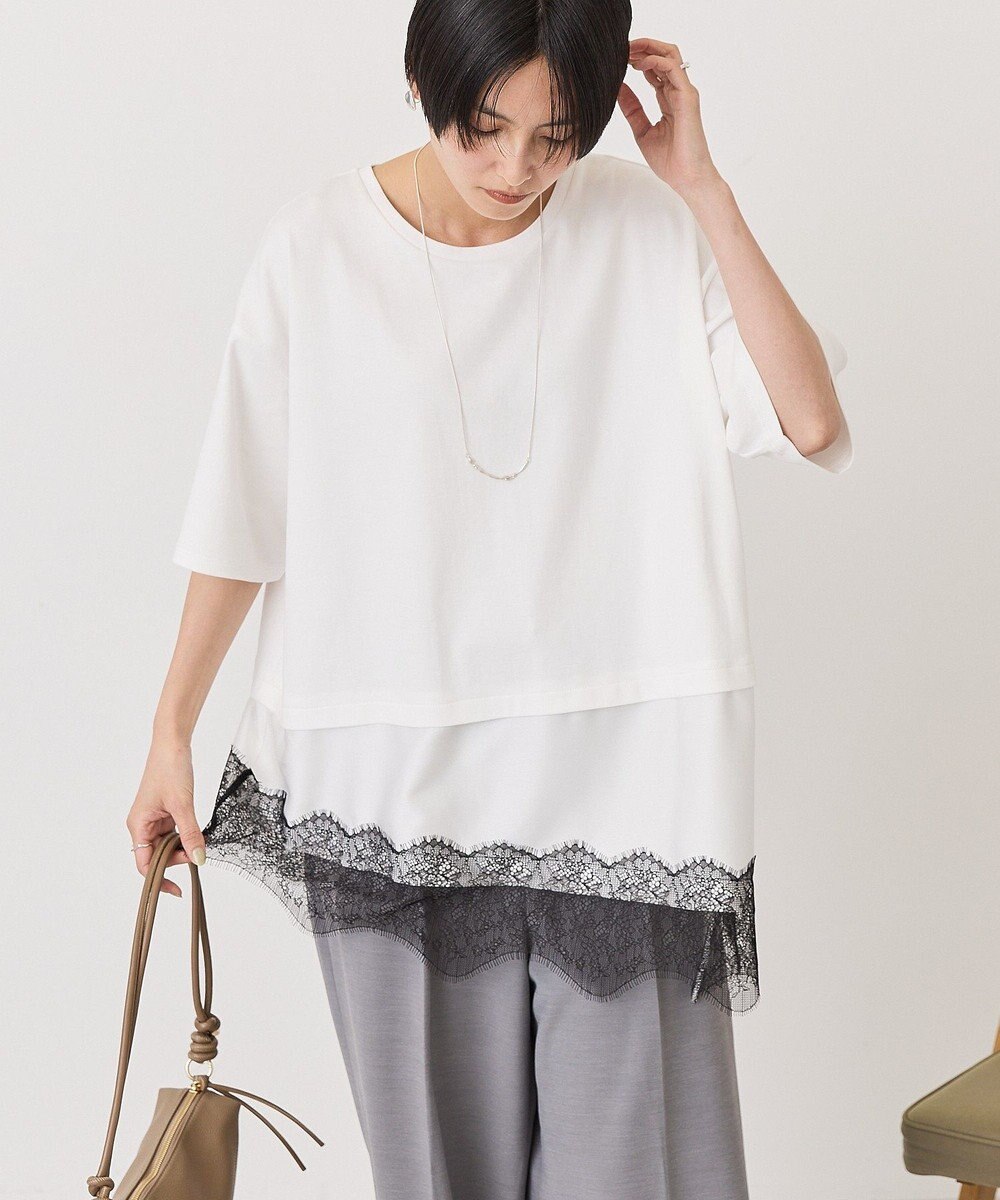 AMERICAN HOLIC レースドッキングＴシャツ 