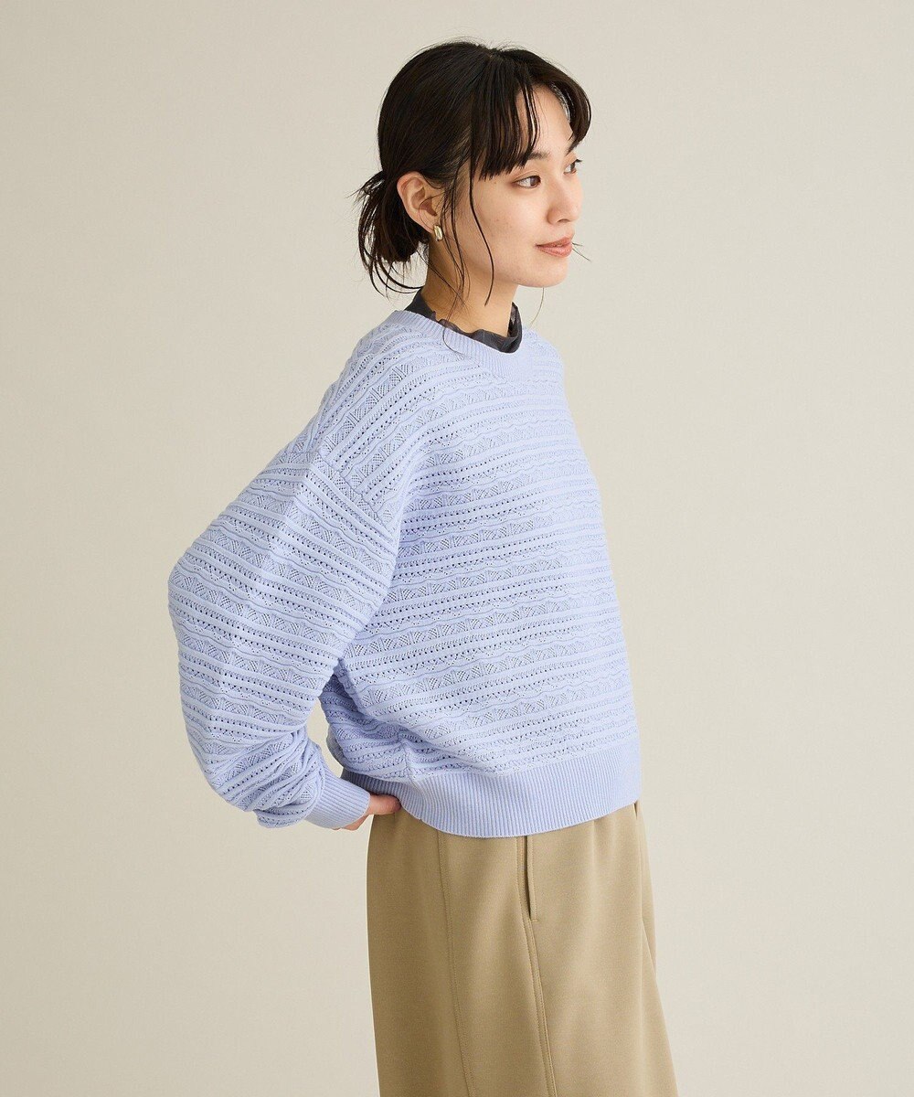 CRAFT STANDARD BOUTIQUE レースボーダーニットプルオーバー 