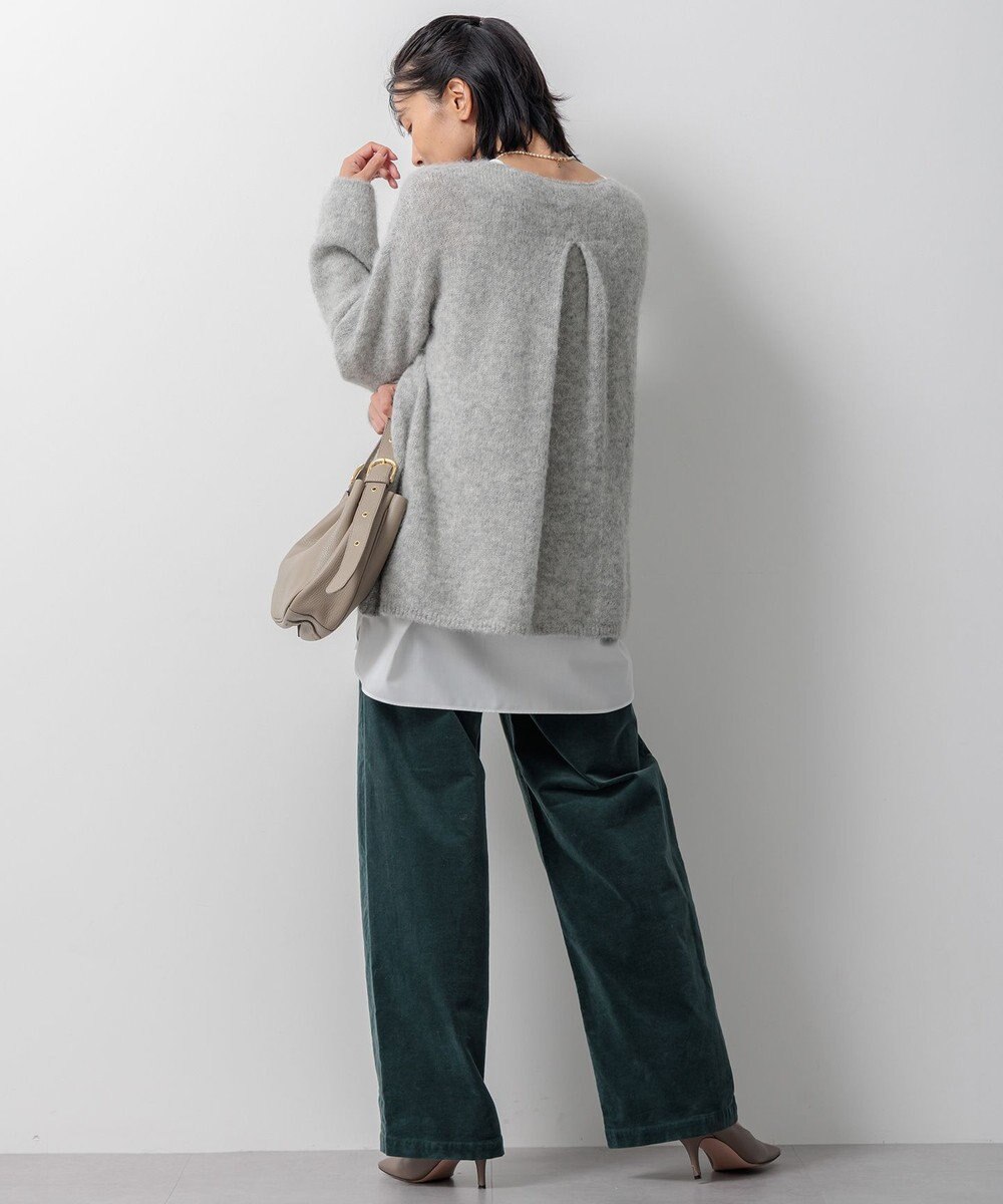 23区 【洗える】23区DENIM ベルベットストレッチ ワイドパンツ 