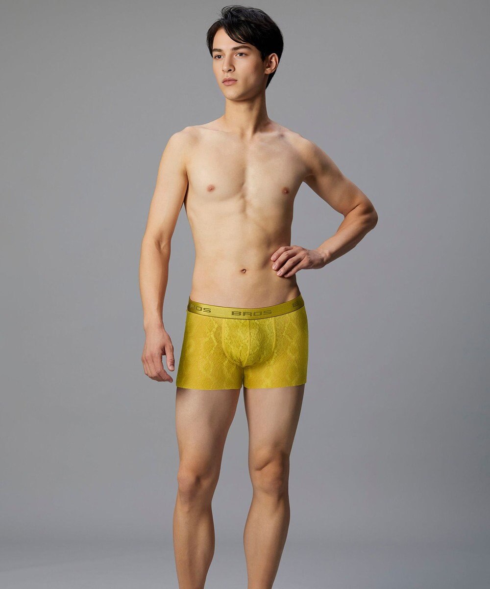 WACOAL MEN ボクサーパンツ【レースボクサー】フロント快適グラマラス 通気性 フリーなカッティング(裾部分) 前閉じ レース 下着 GT3341 /ブロス バイ ワコールメン 