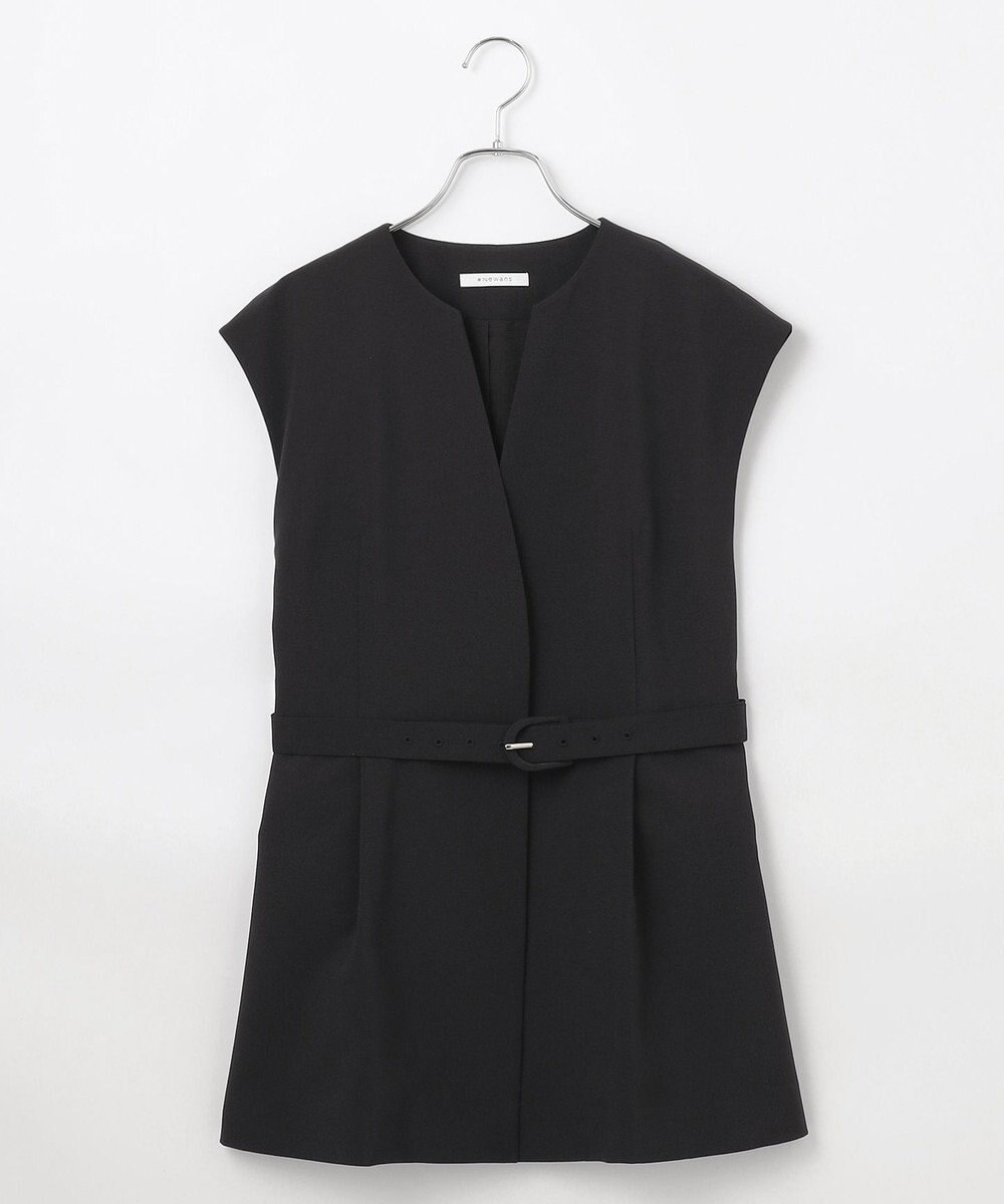 #Newans 【洗濯機可能/ストレッチ】ペプラムジレ 