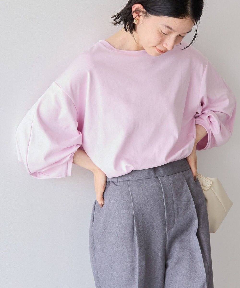 AMERICAN HOLIC 接触冷感7分袖タックスリーブカットプルオーバー 